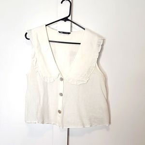 Zara linen crop top size medium